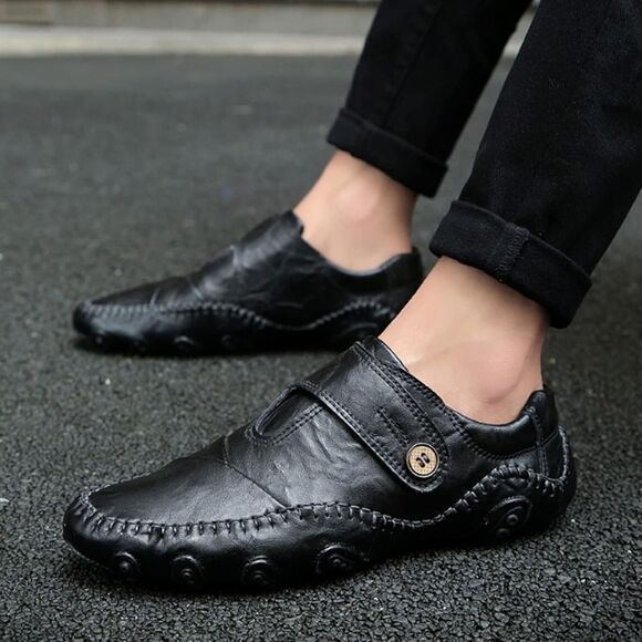 Buyup Leather Lifestyle Boat Shoes Men's 9.5 Black Casual Loafer Catwalk Sneaker - Picture 7 of 14